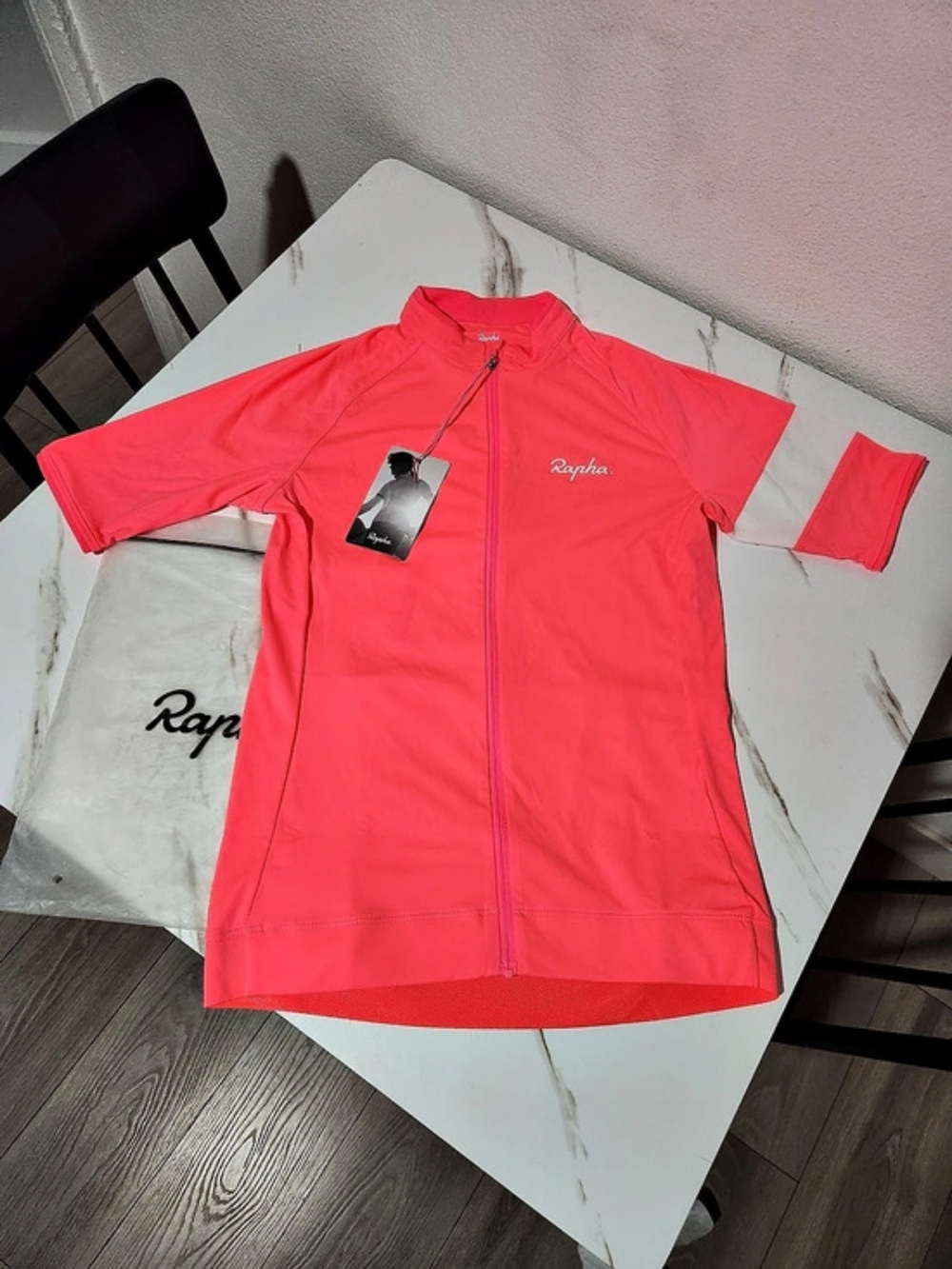 Rapha Women'Small Core Jersey Cycling Jersey High Vis Pink/ White